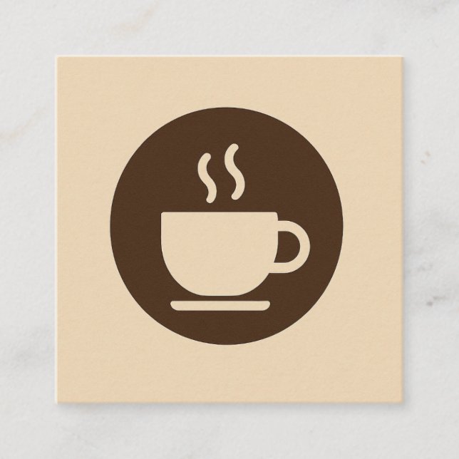 Cuadrada Tarjeta de visita y fidelidad de cafetería moderna (Anverso)