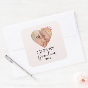 Cuadrada Te Quiero Abuela Pegatina Personalizada