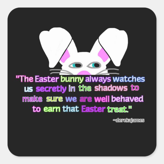 Cuadrada Te Veo, Pegatina de la Plaza Bunny de Pascua (Anverso)