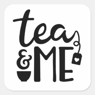 Cuadrada Tea Pegatina