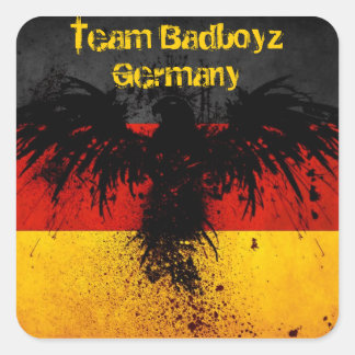 Cuadrada Team Badboyz Alemania Grunge Pegatina