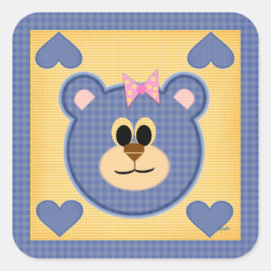 Cuadrada Teddy Bear Love Pegatina