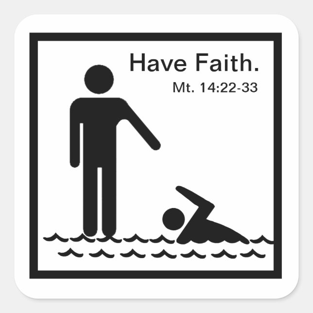 Cuadrada Ten Faith Pegatina (Anverso)