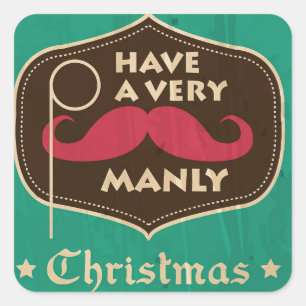 Cuadrada Ten una pegatina navideña muy masculina