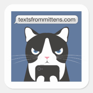 Cuadrada Textos del pegatina de las manoplas