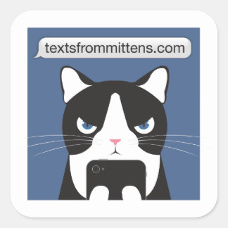 Cuadrada Textos del Pegatina Mittens