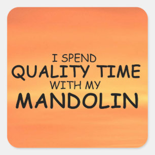 Cuadrada Tiempo de calidad Mandolin Square Pegatina