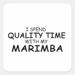 Cuadrada Tiempo de calidad Marimba Square Pegatina