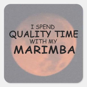 Cuadrada Tiempo de calidad Marimba Square Pegatina