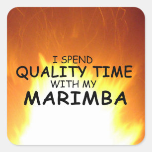 Cuadrada Tiempo de calidad Marimba Square Pegatina