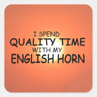 Tiempo de calidad Pegatina de Cuerno de Inglés