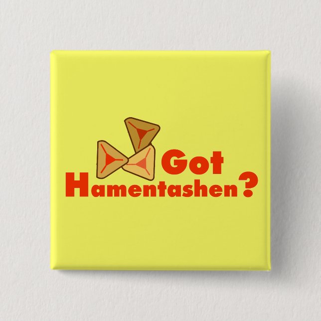 Cuadrada ¿Tienes a Hamentashen? Chapa (Anverso)