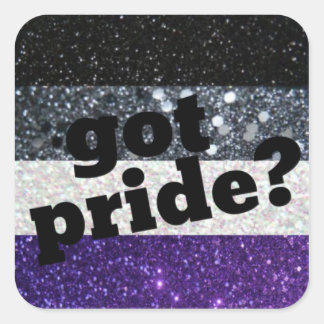 Cuadrada ¿Tienes orgullo? Pegatina de orgullo asexual
