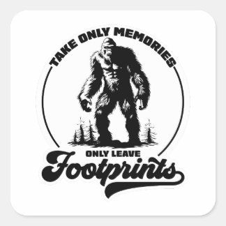 Cuadrada Tomar Recuerdos dejar huellas Pegatina de senderis