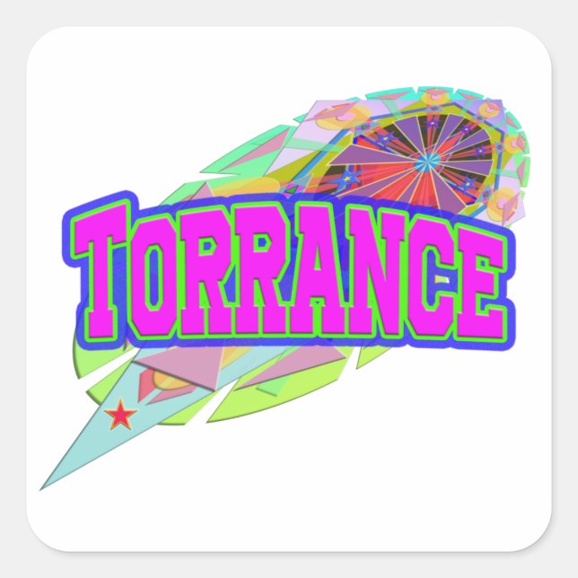Cuadrada Torrance Future Pegatina (Anverso)