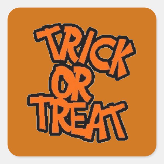 Cuadrada Trick-or-Treat - Pegatina de Halloween (Anverso)