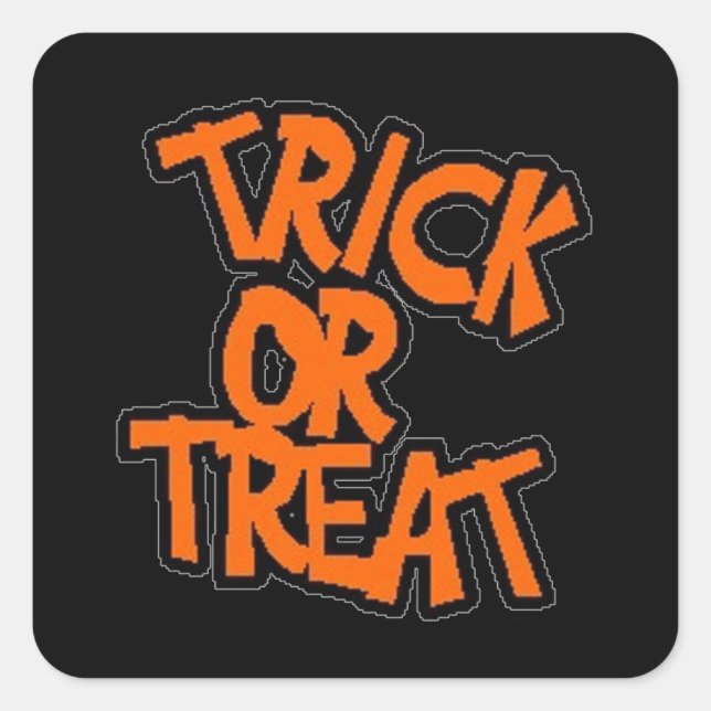 Cuadrada Trick-or-Treat - Pegatina de Halloween (Anverso)