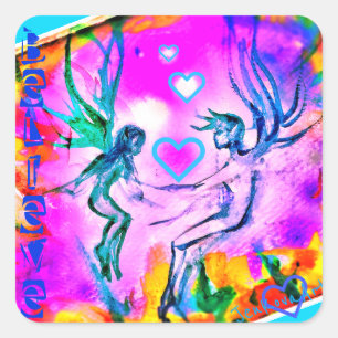 Cuadrada TRUBELIEVE SWEETHEART FAERIES pegatina cuadrado