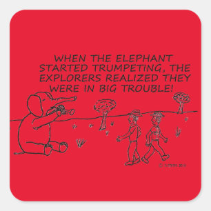 Cuadrada Trump Pegatina de Elephant Square