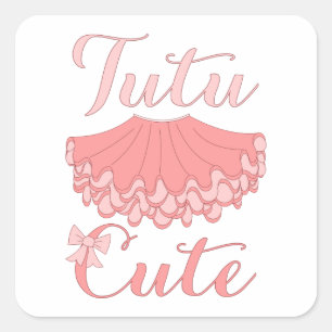 Cuadrada Tutu Cute Ballet Pegatina