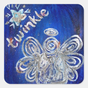 Cuadrada Twinkle Angel Pegatina