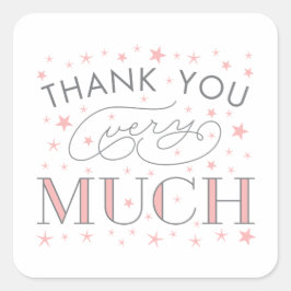 Cuadrada Twinkle Twinkle Muchas Gracias Pegatina Estrella