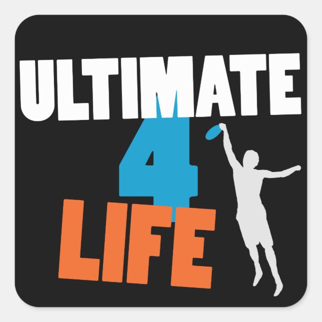 Cuadrada Ultimate 4 Pegatina de vida (oscuro) (Anverso)