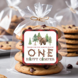 Cuadrada Un Camper Feliz Gracias Pegatina Plaza