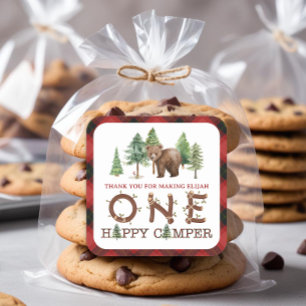 Cuadrada Un Camper Feliz Gracias Pegatina Plaza