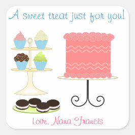 Cuadrada Un dulce Pegatina de hormigueo