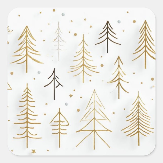 Cuadrada un interesante Pegatina arbóreo (Anverso)