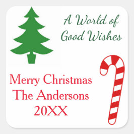 Cuadrada Un mundo de buenos deseos - Pegatina cuadrado