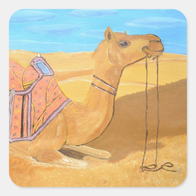 Cuadrada Un pegatina de camellos (Anverso)