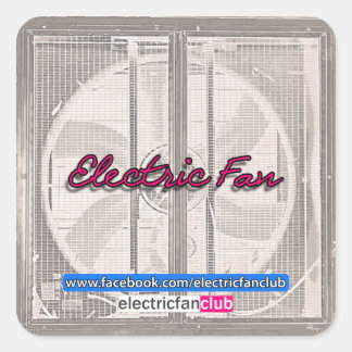 Cuadrada Un Pegatina del Club de Ventiladores Eléctricos