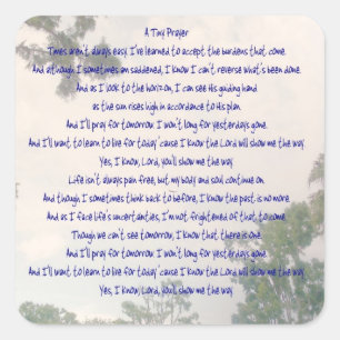 Cuadrada Un pequeño Pegatina de oración