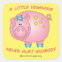 Un pequeño veganismo nunca hiere a nadie pegatina 