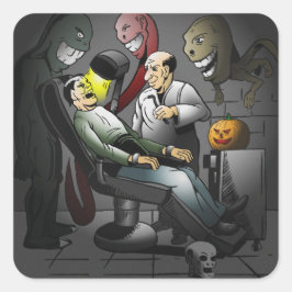 Cuadrada Una noche de Halloween en el Pegatina dentista