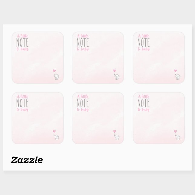Cuadrada Una pequeña nota para el bebé Pegatina dentro del  (Hoja)