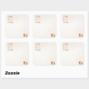 Cuadrada Una pequeña nota para el bebé Pegatina dentro del 