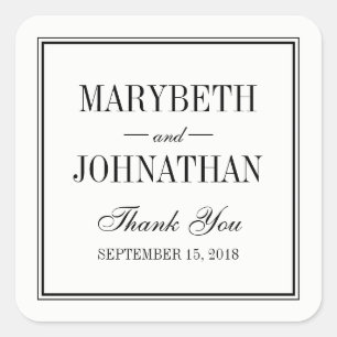 Cuadrada Una simple y elegante boda gracias a tu Pegatina