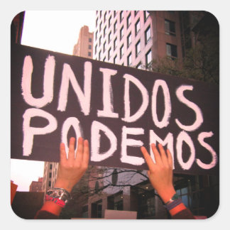 Cuadrada Unidos Podemos Pegatina por Tamara Díaz Art