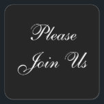 Cuadrada Unirse al Pegatina de sobres de EEUU<br><div class="desc">Boda formal muestra Pegatinas     de sellos de invitación© Photography and Design de TDSwhite en ArtisticPostage.</div>