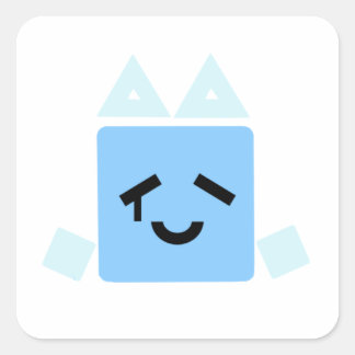 Cuadrada Unos cuantos Feliz un cubo pegatina jsab cian