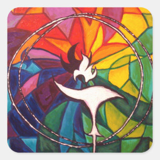 Cuadrada UU Calice Pequeño Pegatina Universalista Unitario