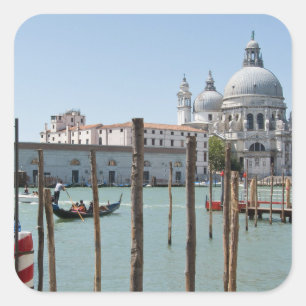 Cuadrada Vacaciones en pegatina del paisaje de Venecia