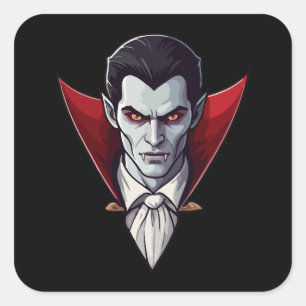 Cuadrada 🦇 Vampiro gótico Pegatina negro 🖤 🎃