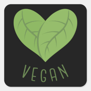 Cuadrada VEGAN LOVE Pegatina