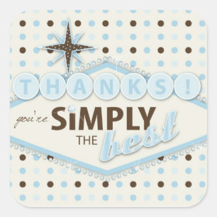 Cuadrada Vegas Baby Boy TY Pegatina