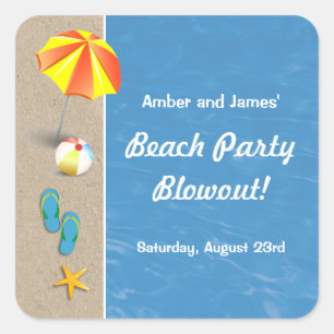 Cuadrada Verano en el Pegatina Fiesta de playa