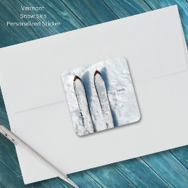 Cuadrada Vermont Snow Ski Pegatina